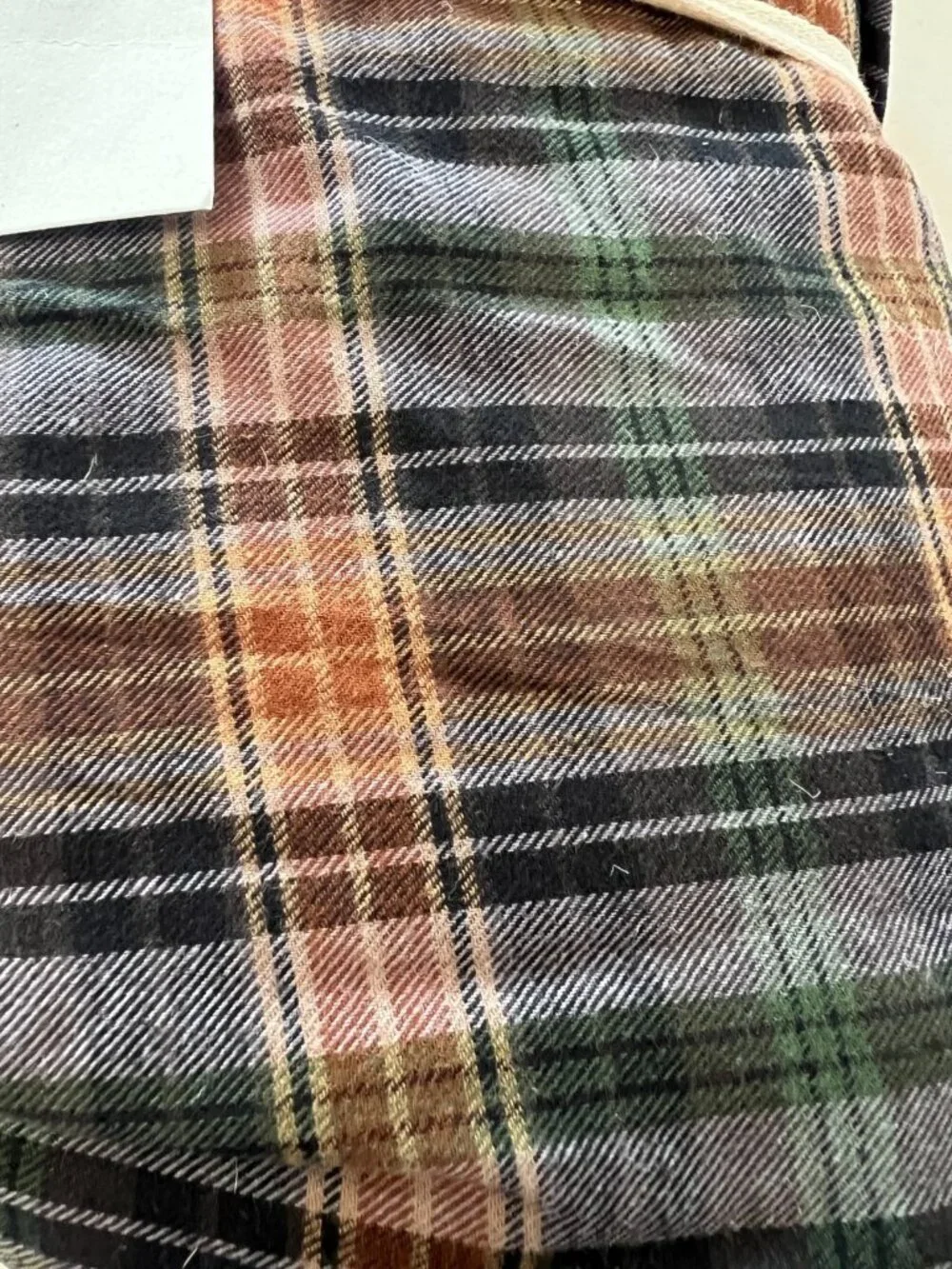 Zara Home Duvet Cover Cotton Flannel Tartan Plaid Autumn 86.5 x8 6.5in FULL NEW